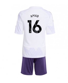 Günstige Manchester United Amad Diallo #16 Auswärts Trikotsatzt Kinder 2025-26 Kurzarm (+ Kurze Hosen)